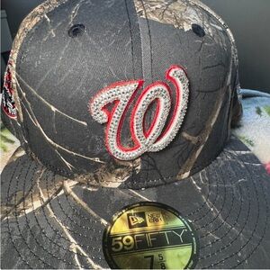 New Era Black Custom Crystal Camouflage Cap with Red Accents Washington National